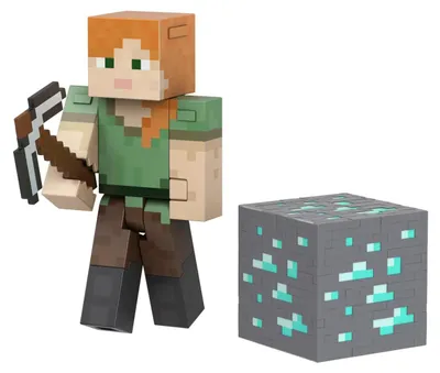 Produktbild von Minecraft Diamond Level Alex 14 cm – Sammlerfigur mit Metallzubehör