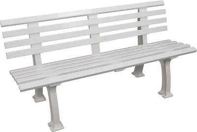 Produktbild von Blome Gartenbank Sylt 3-Sitzer, Pflegeleichte Kunststoff, mit 9 Mehrkammerprofilen, 2 Standfüßen & Lehne, Weiß