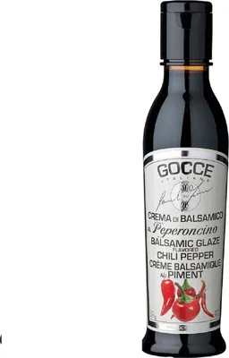Immagine prodotto di crema balsamica scura al peperoncino 210 g - Gocce