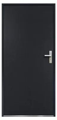 Produktbild von Eingangstür aus Stahl, massiv, H207 x B100 cm, Anthrazit - Stärke 68 mm - Türanschlag links AGUEDA