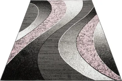 Produktbild von Tapiso Teppich DREAM Modern Wohnzimmer Grau Schwarz Rosa  300 x 400 cm