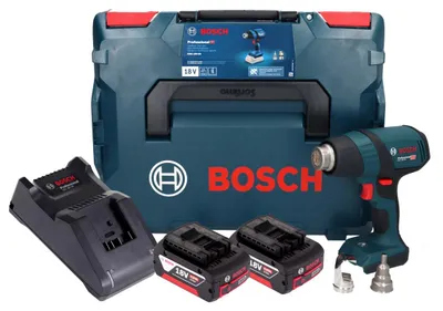 Zdjęcie produktu dla Bosch GHG 18V-50 Profesjonalna akumulatorowa dmuchawa gorącego powietrza 18 V 300° C / 500° C + 2x akumulator 4,0 Ah + ładowarka + L-Boxx