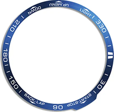 Produktbild von INF Blaue Lünette mit weißen Buchstaben Edelstahl Uhrenlünette