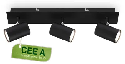 Image de Briloner Isil A Lampe de plafond à LED, CEE A source lumineuse*, Orientable, ampoule interchangeable, noir, 45 x 8 x 12,3 cm