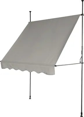 Produktbild von SVITA Klemmmarkise Balkonmarkise Sonnenschutz Markise Handkurbel ohne Bohren 200x150 cm (BxT) Hellgrau