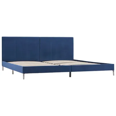 Image de vidaXL Cadre de lit bleu tissu 180 x 200 cm