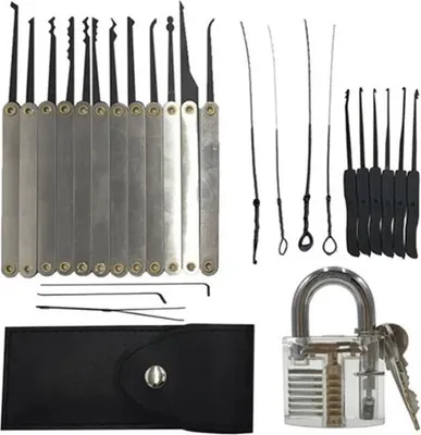 Obrázek produktu pro Sada planžet LockPick 15v1 + 1ks trénovací průhledný zámek