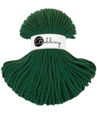 Zdjęcie produktu dla Sznurek pleciony bawełniany Bobbiny Premium / Leśny / Pine Green / 5mm / 100m
