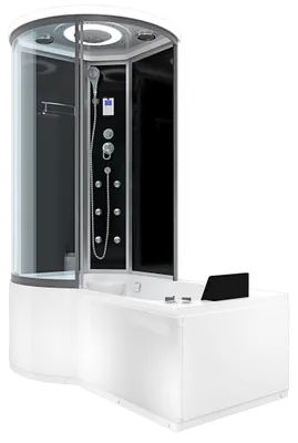 Produktbild von Kombination Whirlpool Dusche K55-R31-WP-EC Duschkabine Wanne 100x170