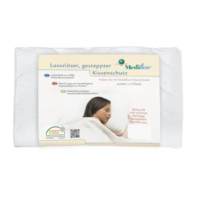 Produktbild von Mediflow r gesteppter Kissenschutz Wasserkissen Schlafkissen Gr. 40 x 80cm weiß Neu