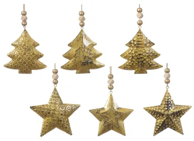 Produktbild von Decoris Weihnachtsanhänger Eisen Antikgold 1x10x14cm