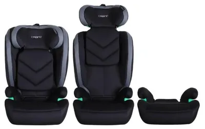 Productafbeelding van Cabino Dynamic kinderzitje i-Size, groep 2/3, zwart/grijs – autostoeltje dat meegroeit, geschikt voor kinderen van 100–150 cm (15–36 kg), met ISOFIX of veiligheidsgordel, afneembare rugleuning