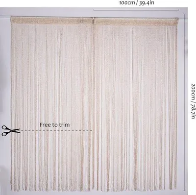Obrázek produktu pro Sada křišťálových závěsů do obývacího pokoje a ložnice, 100 x 200 cm, třpytivé korálky, křišťál, hippie dekorace