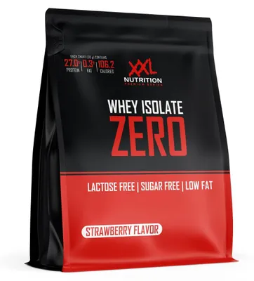 Produktbild von Whey Protein Isolat Laktosefrei | XXL Nutrition Whey Isolate Zero Erdbeere 1000 g | Eiweißpulver Zuckerfrei mit 90% Protein Shake für Diät