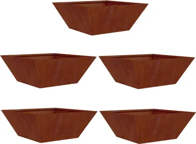 Produktbild von Garten-Pflanzgefäß 5 pcs Rostig 40 x 40 x 15 cm Wetterfeststahl