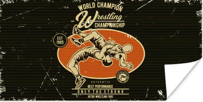 Produktbild von MuchoWow® Poster Jahrgang - Ringen - Sport 150x75 cm - ohne Rahmen