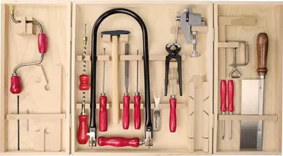 Produktbild von SELVA Kinder-Werkzeugschrank inkl. Laubsäge, Hammer, 26 Teile, Germany