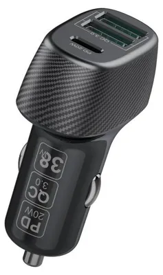 Obrázok produktu pre Xssive 38W multiportová nabíjačka do auta 2x USB 1x Type-C KFZ QC 3.0 Fast Charge čierna
