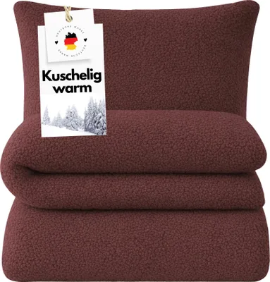 Produktbild von Cashmere Touch Bettwäsche 135x200 cm Winter Wendebettwäsche Anthrazit Bordeaux