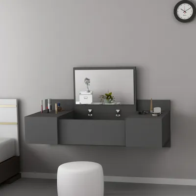 Zdjęcie produktu dla Skye Decor, Zakkum - Anthracite, stoliki do makijażu, antracyt, 100 x 33 x 39,1 cm