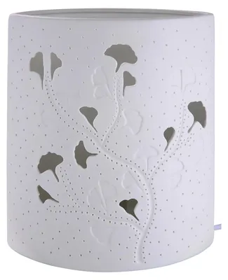 Produktbild von Gilde Tischleuchte, "Ginkgo", Ginkgomotiv, Porzellan, weiß, VE 1, L. 9 cm, B. 17 cm, H. 20 cm 32194 4063387321942