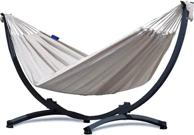Produktbild von Hängematte mit Gestell I Stabiler Rahmen 200kg - 250cm Balkon I Hängematte 200x120cm I Indoor Outdoor Garten Pool Terrasse Stahl