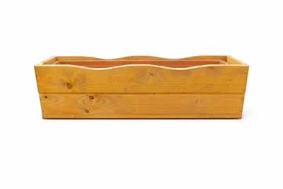 Produktbild von Schräger Pflanzkübel – Moderner Blumenkasten, platzsparend & wetterfest für Balkon, Fenster & Geländer D8 Eiche (64x22x16 cm)