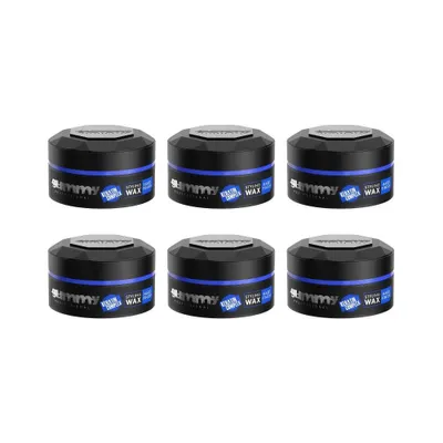 Produktbild von 6er Set Fonex Gummy Hard Finish Haarwachs 150 ml Hairwax Extra harten Halt Glanz Blau