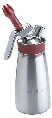 Sahnespender 250 ml Edelstahl für Sahne, Saucen, Espumas, Desserts