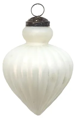 Obrázek produktu pro Clayre & Eef Vánoční ozdoba Ø 8 cm z bílého skla