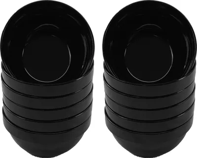 Produktbild von 12 Stück Melaminschüssel Ø 10,5 cm in schwarz,  Salatschüssel, Beilagenschale