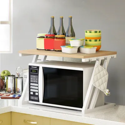 Produktbild von Mikrowellenhalter Küchenregal Mikrowelle Regale Rack Organizer 57x38x38cm (Z-typ)