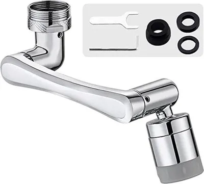 Produktbild von Famanu Wasser sparender Wasserhahnaufsatz (Edelstahl) - 1440° drehbar