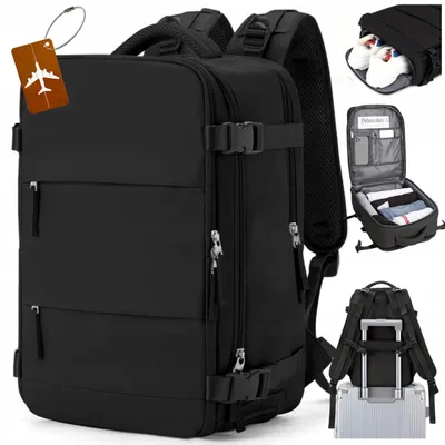 Produktbild von Reiserucksack 40x25x20, Handgepäck Ryanair/Wizzair, Wasserdicht, Usb