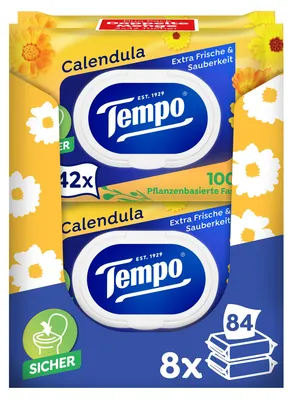 Produktbild von Tempo Toilettenpapier feucht, Mein Verwöhnmoment, 8 x 2 x 42 Tücher