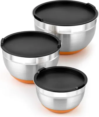 Image de Set de 3 bols inoxydables - 12 16 20 cm - 04 litres 18/10