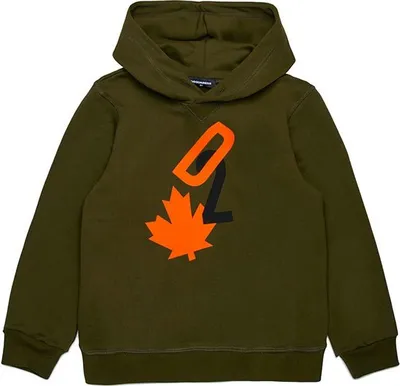 Zdjęcie produktu dla Dsquared2 Kids, bluza Dq2465, kolor zielony, rozmiar dla dzieci w wieku 12 lat, kolor zielony, rozmiar dla dzieci w wieku 12 lat