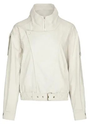 Produktbild von Damen Jacke mit Stehkragen und verstellbarem Gürtel, weiss, Gr. S