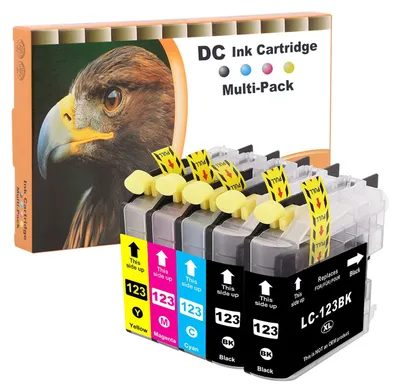 Immagine prodotto di Cartucce compatibili D&C 5X per stampanti Brother LC-123 LC123 XL, adatte ai modelli: MFC-J4610DW, MFC-J470DW, MFC-J4710DW, MFC-J650DW, MFC-J6520DW, MFC-J6720DW, MFC-J6920DW, MFC-J870DW, DCP-J132W, DCP-J152W, J172W, J4110DW, J552DW