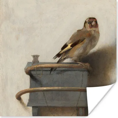 Produktbild von MuchoWow® Poster Der Stieglitz - Carel Fabritius 75x75 cm - Wand Dekoration