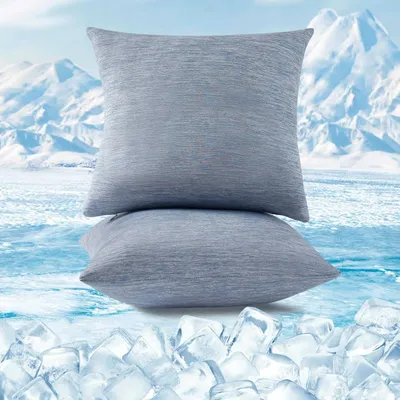 Produktbild von WOLTU Kühlender Kissenbezug 2er Set, Weicher Atmungsaktiv Kühlfaser, Reißverschluss : Blau 40x40 cm Farbe: Blau Größe: 40x40 cm