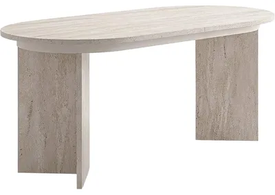 Image de Table repas extensible en bois 160/200 cm "Sorell" - 8 places - Travertin