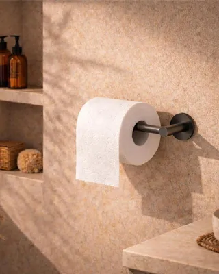 Immagine prodotto di Portarotolo in acciaio grigio metallico Minimal