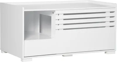 Zdjęcie produktu dla Szafka Dla Kota Do Kuwety Dla Kota Z Drzwiami Magnetycznymi, Stolikiem Bocznym, Mdf, Biały