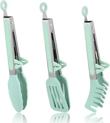 Immagine prodotto di Set di 3 pinze da cucina in silicone con sistema di bloccaggio