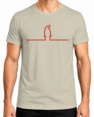 Productafbeelding van La Linea Balum, stripfiguurtjes, animatiefilm, Osvaldo Cavandoli, heren T-shirt, naturel, maat M
