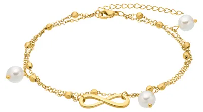Image de Bracelet de cheville Heideman avec perles Bracelet de cheville avec symbole de l'infini Henrietta, couleur argent poli, couleur or