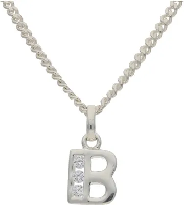 Produktbild von JuwelmaLux Halskette mit Anhänger 925/000 Sterling Silber Buchstabe "B" mit Zirkonia JL30-05-3778 42 cm
