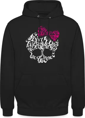 Produktbild von Spreadshirt Monster High™ Totenkopf Mit Schleife Uni Hoodie, M, Schwarz