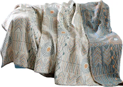 Produktbild von Doppelseitige Baumwoll-Decke mit Fransen – 150x230 cm – Sofa Blanket Cover für Vielseitige Nutzung